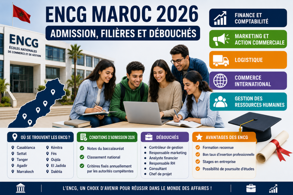 ENCG Maroc 2026 : Conditions d&rsquo;Admission, Filières et Débouchés